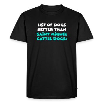 Saint Miguel Cattle Dogs - Men's Premium Organic T-Shirt - black - Front - Nico (187cm)