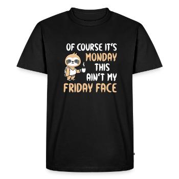 Sloth Monday - Men's Premium Organic T-Shirt - black - Front - Nico (187cm)