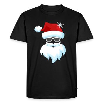 Drôle de Père Noël Flocon de neige - T-shirt Premium bio Homme - noir - Devant - Nico (187cm)