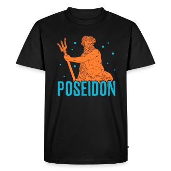 poseidon Design for a greek mythology fan - Men's Premium Organic T-Shirt - black - Front - Nico (187cm)