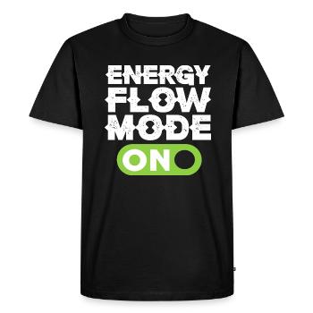 Mode de flux d’énergie activé | Praticien de Reiki - T-shirt Premium bio Homme - noir - Devant - Nico (187cm)