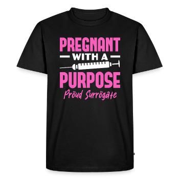 Pregnant with a purpose Proud surrogate - Men's Premium Organic T-Shirt - black - Front - Nico (187cm)