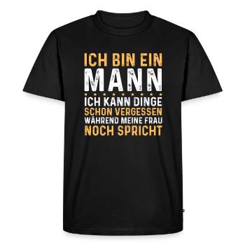 Je suis un homme - Drôles d’hommes qui disent - T-shirt Premium bio Homme - noir - Devant - Nico (187cm)