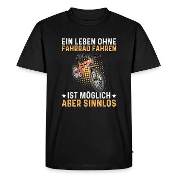 A life without a bike is possible but pointless - Men's Premium Organic T-Shirt - black - Front - Nico (187cm)
