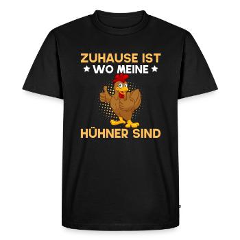 La maison, c’est là où sont mes poules - T-shirt Premium bio Homme - noir - Devant - Nico (187cm)