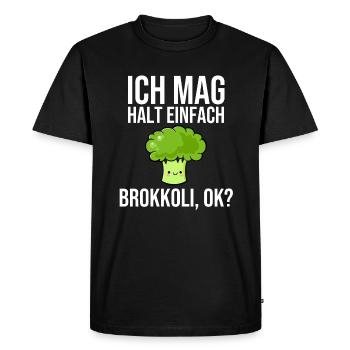 I just like broccoli ok - Men's Premium Organic T-Shirt - black - Front - Nico (187cm)