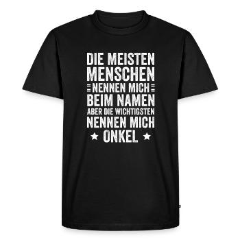 Most people call me by my name, uncle - Men's Premium Organic T-Shirt - black - Front - Nico (187cm)