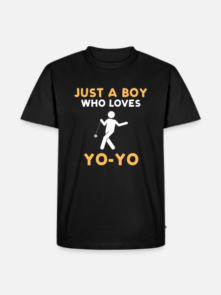 Bare en dreng, der elsker Yoyo - Herre Premium økologisk T-shirt - sort