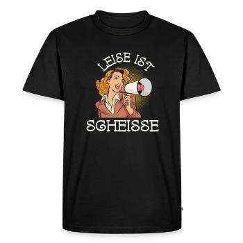 Quiet Is Shit Woman Pop Art Look rétro - T-shirt Premium bio Homme - noir - Devant - Nico (187cm)