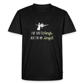 Drôle d’hôtesse de l’air Spruch & Pilote cadeau - T-shirt Premium bio Homme - noir - Devant - Nico (187cm)