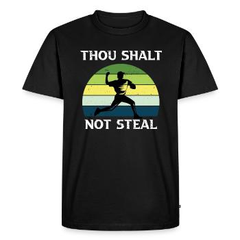 Baseball Baseball Bat Catch Ball - T-shirt Premium bio Homme - noir - Devant - Nico (187cm)
