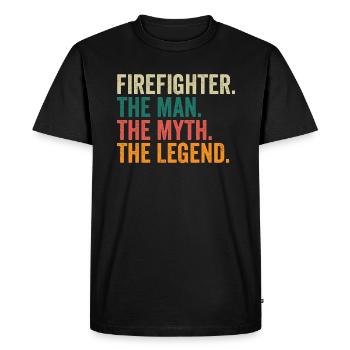 Firefighter The Man The Myth The Legend - Men's Premium Organic T-Shirt - black - Front - Nico (187cm)
