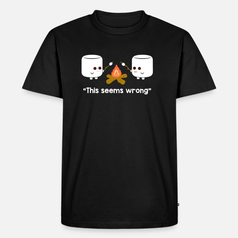 Marshmallow-Camping - Männer Premium Bio T-Shirt - Schwarz