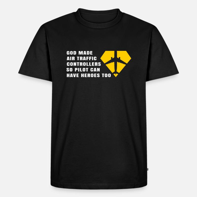 Air Traffic Controller Shirt Gift Air Traffic Controller Pilot - Men's Premium Organic T-Shirt - black