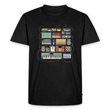 Produzent elektronischer Musik - Männer Premium Bio T-Shirt - Schwarz - Vorne - Nico (187cm)