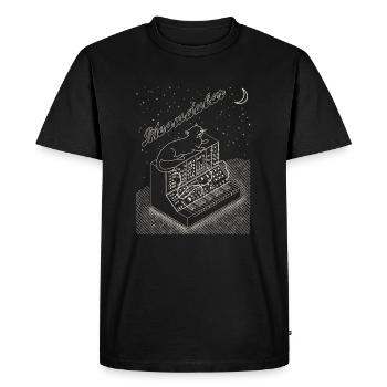 Chat sur Synthétiseur Modulaire Drôle Synthé - T-shirt Premium bio Homme - noir - Devant - Nico (187cm)