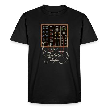 Modularer Synthesizer - Männer Premium Bio T-Shirt - Schwarz - Vorne - Nico (187cm)