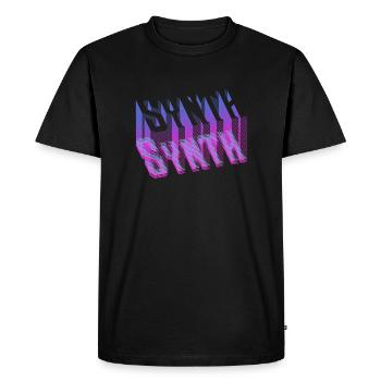 Synthétiseur esthétique Retro Vaporwave - T-shirt Premium bio Homme - noir - Devant - Nico (187cm)