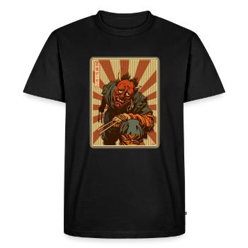 Japanese Ninja Demon Manga style - Men's Premium Organic T-Shirt - black - Front - Nico (187cm)