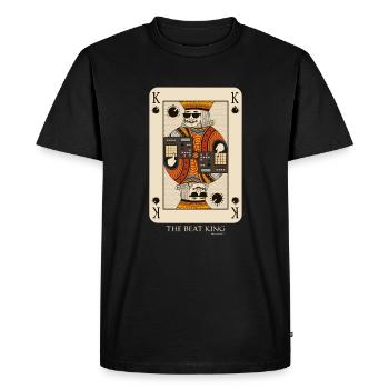 Beatmaker King Card pour producteur de musique et Dj - T-shirt Premium bio Homme - noir - Devant - Nico (187cm)