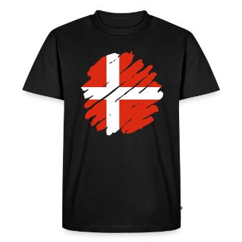 Denmark Flag Scandinavia Danish Flag Travel - Men's Premium Organic T-Shirt - black - Front - Nico (187cm)