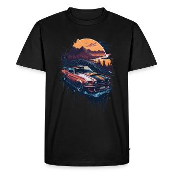 Voiture de sport classique - T-shirt Premium bio Homme - noir - Devant - Nico (187cm)