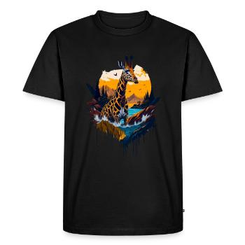 Belle girafe abstraite - T-shirt Premium bio Homme - noir - Devant - Nico (187cm)