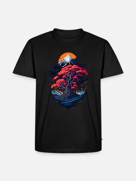 Beautiful bonsai tree scenery - Men's Premium Organic T-Shirt - black
