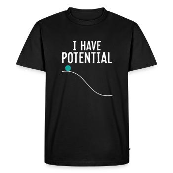 Physics Physicist Potential Teacher Funny Gift - Men's Premium Organic T-Shirt - black - Front - Nico (187cm)
