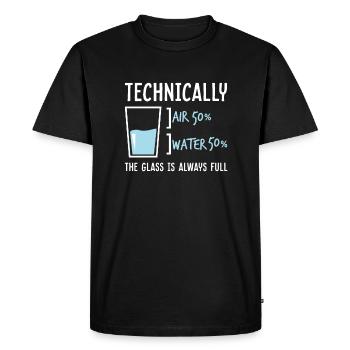 Physics Science Glass Half-full humor - Men's Premium Organic T-Shirt - black - Front - Nico (187cm)