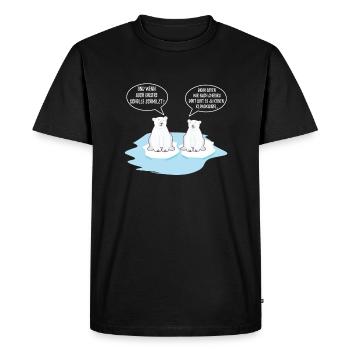 Klimawandel Eisbär Pinguin Spruch schmelzen - Männer Premium Bio T-Shirt - Schwarz - Vorne - Nico (187cm)