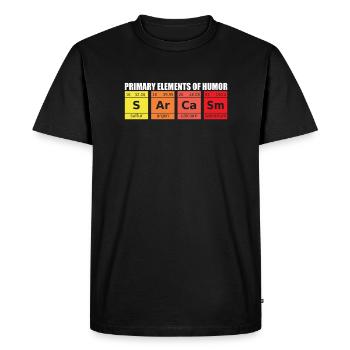 Sarcasme humour lettres chimiques phrase - T-shirt Premium bio Homme - noir - Devant - Nico (187cm)