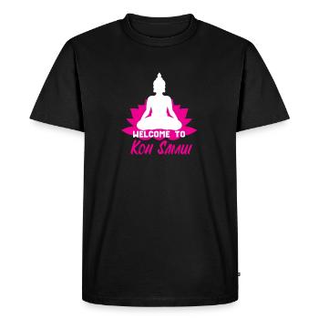 Thaïlande Koh Samui Bouddha Yoga - T-shirt Premium bio Homme - noir - Devant - Nico (187cm)