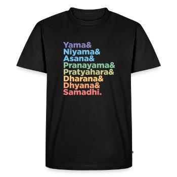 Raja Yoga 8 niveaux cadeau pour les professeurs de yoga - T-shirt Premium bio Homme - noir - Devant - Nico (187cm)