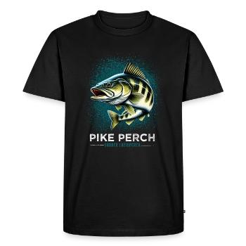 sandre, pêche, poisson prédateur, poisson - T-shirt Premium bio Homme - noir - Devant - Nico (187cm)