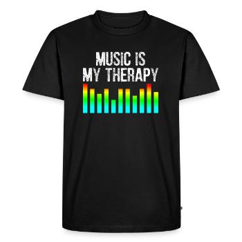 La musique est ma thérapie - T-shirt Premium bio Homme - noir - Devant - Nico (187cm)