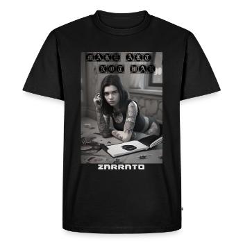 Make Art Not War - Version 2 - Men's Premium Organic T-Shirt - black - Front - Nico (187cm)