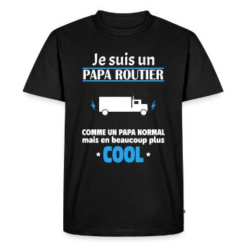 Je suis un papa routier, fête des pères, noël - T-shirt Premium bio Homme - noir - Devant - Nico (187cm)