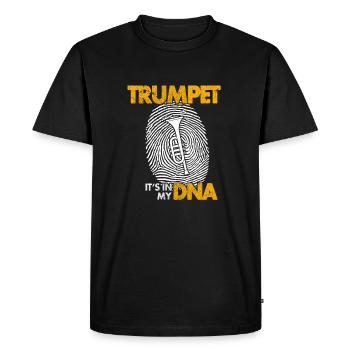 Trompette d'empreintes digitales ADN cadeau idée cadeau - T-shirt Premium bio Homme - noir - Devant - Nico (187cm)
