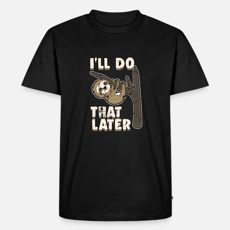 Faultier - Männer Premium Bio T-Shirt - Schwarz