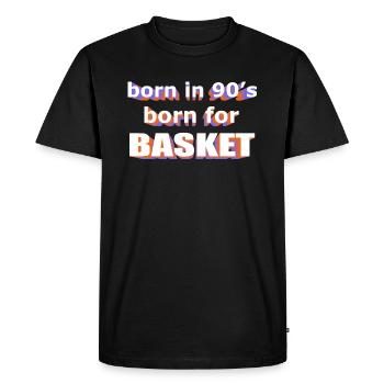 born in 90s born for BASKET - Men's Premium Organic T-Shirt - black - Front - Nico (187cm)