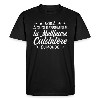 Meilleure cuisinière au monde - Idée cadeau - T-shirt Premium bio Homme - noir - Devant - Nico (187cm)