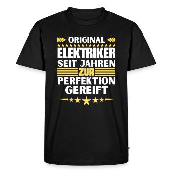 Les électriciens ont mûri à la perfection - T-shirt Premium bio Homme - noir - Devant - Nico (187cm)
