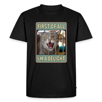 First Of All I'm A Delight - Men's Premium Organic T-Shirt - black - Front - Nico (187cm)