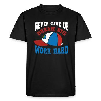 Ne jamais abandonner la motivation du travail acharné - T-shirt Premium bio Homme - noir - Devant - Nico (187cm)