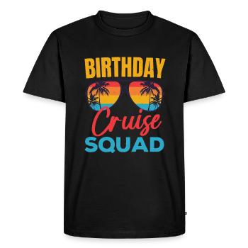 Birthday Cruise Squad Funny Cruising Boat Party - Men's Premium Organic T-Shirt - black - Front - Nico (187cm)