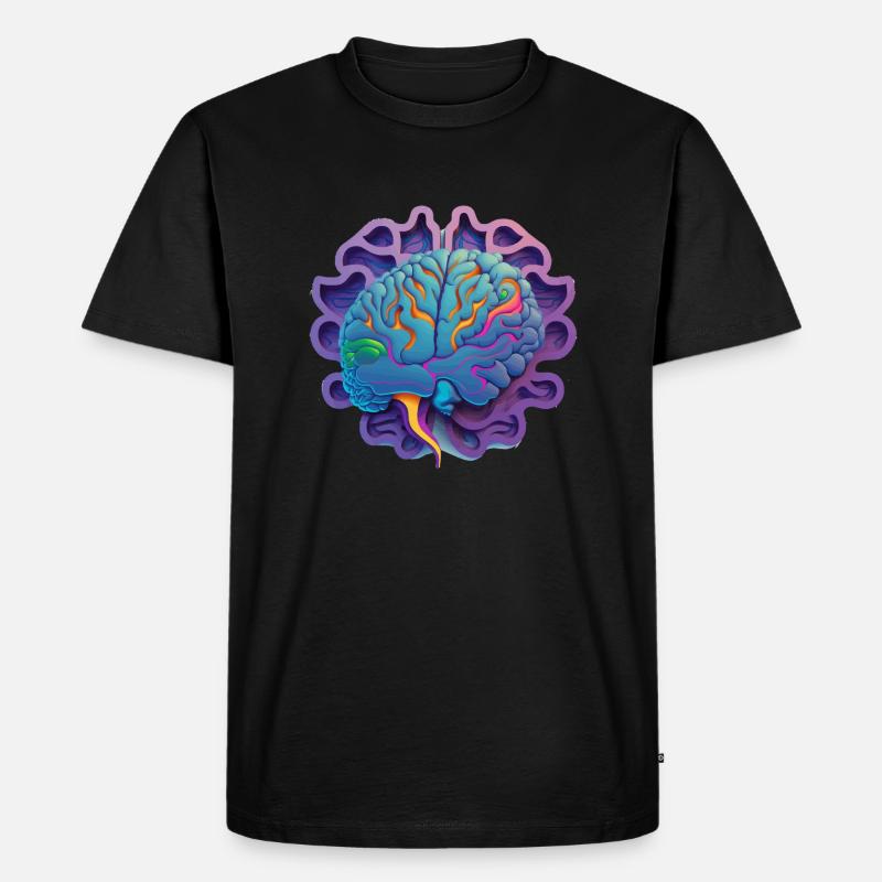 purple brain Geschenk - Männer Premium Bio T-Shirt - Schwarz
