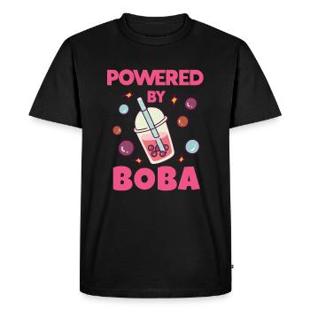 Boba Bubble Tea Lover Cute Kawaii Style Powered By - Men's Premium Organic T-Shirt - black - Front - Nico (187cm)