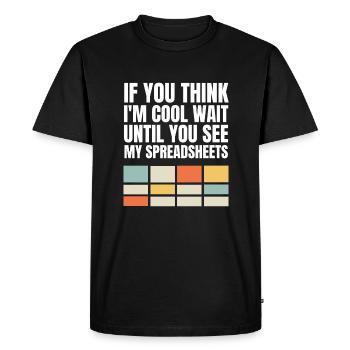 Funny Actuary Statistician Love Spreadsheets - Men's Premium Organic T-Shirt - black - Front - Nico (187cm)