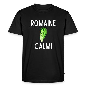 Drôle de cuisine Healthy Lettuce Lover Romaine Calm - T-shirt Premium bio Homme - noir - Devant - Nico (187cm)